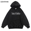 Hip Hop Hoodie Streetwear Vintage Graphic Letter Print Distressed Wash Hooded Sweatshirts 2023 Men Harajuku Casual Cotton Hoodie