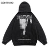Hip Hop Hoodie Streetwear Vintage Graphic Letter Print Distressed Wash Hooded Sweatshirts 2023 Men Harajuku Casual Cotton Hoodie