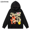 Hip Hop Hoodie Sweatshirt Harajuku Heart Letter Print Pullover Hooded Streetwear Men 2023 Casual Loose Cotton Hoodie