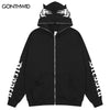 Hip Hop Hoodie Sweatshirt Jacket Y2K Streetwear Grunge Letter Print Zip Up Hooded Coat 2023 Vintage Harajuku Casual Cotton Tops