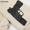 Hip Hop Hoodie Sweatshirt Jacket Y2K Streetwear Vintage Gun Letter Print Zip Up Punk Gothic Hooded Coat Harajuku Grunge Hoodie