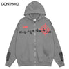 Hip Hop Hoodie Sweatshirt Jacket Y2K Streetwear Vintage Gun Letter Print Zip Up Punk Gothic Hooded Coat Harajuku Grunge Hoodie