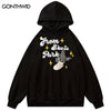Hip Hop Hoodie Sweatshirt Streetwear Harajuku Foam Letter Print Pullover Hooded Casual Cotton Loose Hoodies Men Women