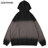 Hip Hop Hoodie Sweatshirt Streetwear Harajuku Letter Print Tie Dye Gradient Pullover Hooded Loose Punk Gothic Hoodies