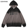 Hip Hop Hoodie Sweatshirt Streetwear Harajuku Letter Print Tie Dye Gradient Pullover Hooded Loose Punk Gothic Hoodies