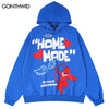Hip Hop Hoodie Sweatshirt Streetwear Men Angel Letter Print Hooded Pullover Harajuku Casual Loose Oversized Sweatshirt