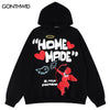 Hip Hop Hoodie Sweatshirt Streetwear Men Angel Letter Print Hooded Pullover Harajuku Casual Loose Oversized Sweatshirt