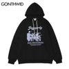 Hip Hop Hoodie Sweatshirt Streetwear Men Vintage Cartoon Band Printed Cotton Hooded 2023 Winter Harajuku Pullover Hoodie Black