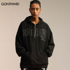 Hip Hop Hoodie Sweatshirt Streetwear Mens Embroidery Letter Half Zip Hooded Harajuku Casual Pullover Hoodies High Street