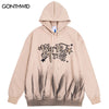 Hip Hop Hoodie Sweatshirt Streetwear Y2K Embroidery Letter Punk Gothic Fleece Pullover Hooded Harajuku Oversized Hoodies