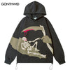 Hip Hop Hoodie Sweatshirt Streetwear Y2K Vintage Embroidery Skull Skeleton Punk Gothic Hooded Harajuku Fashioin Pullover Couples