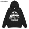 Hip Hop Hoodie Sweatshirt Y2K Grunge Streetwear 2023 Hip Hop Retro Skull Skeleton Print Casual Pullover Harajuku Hooded