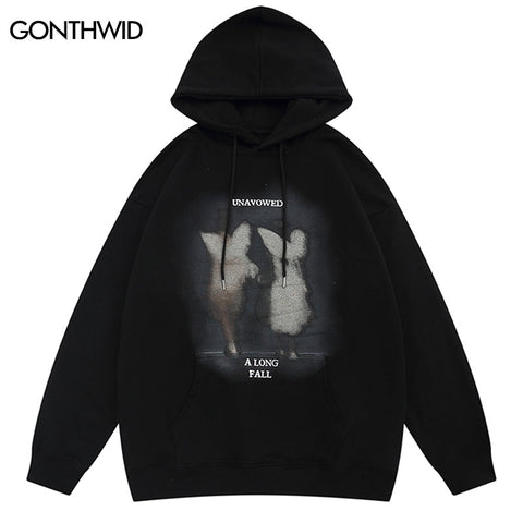 Hip Hop Hoodie Y2K Streetwear Men Graphic Print Oversized Hooded Sweatshirt Harajuku Casual Loose Cotton Punk Gothic Pullover