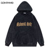 Hip Hop Hoodie Y2K Streetwear Vintage Letter Print Punk Gothic Hooded Sweatshirt Men Harajuku Casual Loose Pullover Male