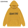 Hip Hop Hoodie Y2K Streetwear Vintage Letter Print Punk Gothic Hooded Sweatshirt Men Harajuku Casual Loose Pullover Male
