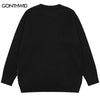 Hip Hop Knitted Sweaters Y2K Grunge Mens Punk Gothic Long Sleeve Jumpers Streetwear 2023 Autumn Harajuku Casual Pullover