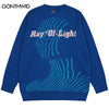 Hip Hop Knitted Sweaters Y2K Grunge Mens Punk Gothic Long Sleeve Jumpers Streetwear 2023 Autumn Harajuku Casual Pullover