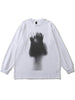 Hip Hop Long Sleeve T-Shirt Men Ghost Shadow Print Cotton Tshirt Streetwear 2023 Harajuku Casual Loose Punk Gothic Shirts White
