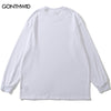 Hip Hop Long Sleeve T-Shirt Men Ghost Shadow Print Cotton Tshirt Streetwear 2023 Harajuku Casual Loose Punk Gothic Shirts White