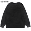 Hip Hop Long Sleeve T-Shirt Skull Skeleton Devil Print Oversized Punk Gothic Tshirt Streetwear 2023 Harajuku Cotton Loose Top