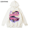 Hip Hop Men Hoodie Streetwear Y2K Vintage Cartoon Car Print Hooded Sweatshirt 2023 Harajuku Casual Cotton Loose Pullover