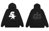 Hip Hop Men Hoodie Sweatshirt Embroidery Star Letter Hooded Streetwear 2023 Harajuku Casual Cotton Loose Pullover Tops
