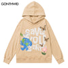 Hip Hop Men Hoodie Sweatshirt Harajuku Butterfly Letter Print Pullover Hooded Streetwear 2023 Casual Cotton Loose Hoodie