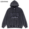Hip Hop Men Hoodie Y2K Streetwear Vintage Embroidery Letter Pullover Hooded Sweatshirt Harajuku Punk Gothic Casual Loose Street