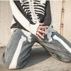 Hip Hop Men Skeleton Black Jeans 2022 Autumn High Waist Washed Harem Pants Harajuku Skeleton Light Color Jeans Streetwear