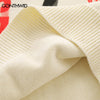 Hip Hop Men Sweater Streetwear Harajuku Letter Print Knitted Jumpers Sweaters 2023 Autumn Casual Cotton Pullover Sweater