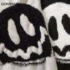 Hip Hop Men Sweaters Streetwear Y2K Grunge Ripped Embroidery Knitted Smily Face Punk Gothic Jumper Hip Hop Casual Loose Pullover