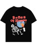 Hip Hop Men T-Shirt 2023 Skull Skeleton Letter Print Short Sleeve Streetwear Tshirt Harajuku Casual Cotton Tee Shirts