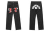Hip Hop Mens Black Jeans Streetwear Devil Print Punk Gothic Baggy Denim Pants 2023 Harajuku Casual Loose Trousers Male