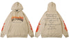 Hip Hop Mens Hoodie Sweatshirt Flame Letter Print Oversized Hooded Streetwear 2023 Harajuku Cotton Loose Punk Gothic Pullovers