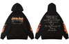 Hip Hop Mens Hoodie Sweatshirt Flame Letter Print Oversized Hooded Streetwear 2023 Harajuku Cotton Loose Punk Gothic Pullovers