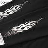 Hip Hop Mens Hoodie Sweatshirt Streetwear Flame Graphic Print Punk Gothic Hooded Harajuku Casual Loose Pullover Hoodies