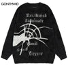 Hip Hop Mens Sweater Y2K Hip Hop Knitted Spider Letter Pullover Streetwear Autumn Harajuku Casual Loose Jumpers Sweaters
