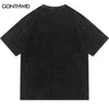 Hip Hop Mens T-Shirt Y2K Streetwear Vintage Graphic Print Punk Gothic Cotton Tshirts Harajuku Retro Casual Loose Shirts