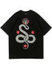 Hip Hop Oversized T-Shirts Men Snake Python Print Casual Loose Tshirt Streetwear 2023 Harajuku Summer Cotton Short Sleeve Tops