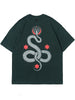 Hip Hop Oversized T-Shirts Men Snake Python Print Casual Loose Tshirt Streetwear 2023 Harajuku Summer Cotton Short Sleeve Tops