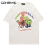 Hip Hop Oversized T-Shirts Streetwear 2023 Harajuku Fruits Graphic Print Cotton Short Sleeve Tshirts Mens Summer Casual Tee Top