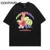 Hip Hop Oversized T-Shirts Streetwear 2023 Harajuku Fruits Graphic Print Cotton Short Sleeve Tshirts Mens Summer Casual Tee Top