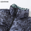 Hip Hop Reversible Jacket Men Parka Streetwear Winter Thick Warm Punk Gothic Oversized Coat 2023 Harajuku Fashon Casual Outdoor