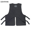 Hip Hop Sleeveless Vest Jacket Streetwear Skull Skeleton Print Zipper Punk Rock Gothic Vest Coat 2023 Mens Summer Casual Top