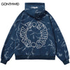 Hip Hop Streetwear Hoodie Y2K Grunge Mens Letter Print Zip Up Fleece Hooded Sweatshirt 2023 Harajuku Casual Tie Dye Coat