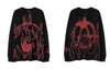 Hip Hop Sweater Y2K Grunge Graffiti Flame Letter Print Knitted Punk Gothic Jumpers Streetwear Harajuku Loose Pullovers