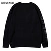 Hip Hop Sweater Y2K Streetwear Mens Knitted Joker Skull Jumpers Sweaters Autumn Harajuku Casual Loose Pullover Sweater
