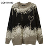 Hip Hop Sweaters Y2K Grunge Knitted Tie Dye Punk Gothic Pullover Jumpers Autumn Winter Hip Hop Harajuku Casual Loose Sweaters