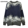 Hip Hop Sweaters Y2K Grunge Knitted Tie Dye Punk Gothic Pullover Jumpers Autumn Winter Hip Hop Harajuku Casual Loose Sweaters