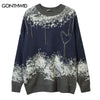 Hip Hop Sweaters Y2K Grunge Knitted Tie Dye Punk Gothic Pullover Jumpers Autumn Winter Hip Hop Harajuku Casual Loose Sweaters